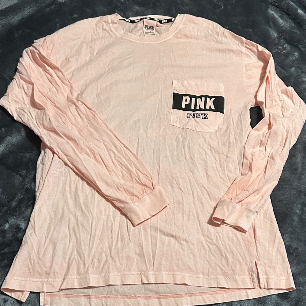 PINK Victoria's Secret Light Pink Long Sleeve Tee